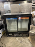 TRUE GDM-41SL-48-HC 2 DOOR SLIDING GLASS REFRIGERATOR COOLER USED MERCHANDISER