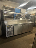 ARCHITECTURAL STAINLESS INC 87.5” PIZZA PREP REFRIGERATED UNIT USED & OVERSHELF