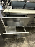 DELFIELD 64” COMMERCIAL SANDWICH PREP TABLE REFRIGERATOR 4 DRAWER USED OVERSHELF