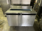 DELFIELD 4048-12 48” USED COMMERCIAL REFRIGERATED PAN RAIL PREP TABLE COOLER