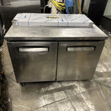 FOGEL FLP-45-12 45” USED COMMERCIAL REFRIGERATED PREP TABLE PREP STATION