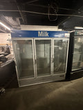 BEVERAGE AIR MT72-W-55 USED 3 DOOR GLASS SWINGING REFRIGERATOR COOLER USED