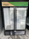 SUPERA G2M-SW-48-W-1 USED 2 DOOR GLASS REFRIGERATOR MERCHANDISER