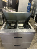 DELFIELD 32” SANDWICH PREP TABLE REFRIGERATOR MEGA TOP 2 DRAWERS USED