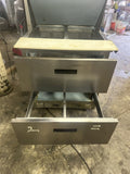 DELFIELD 32” SANDWICH PREP TABLE REFRIGERATOR MEGA TOP 2 DRAWERS USED