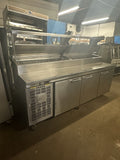 ARCHITECTURAL STAINLESS INC 87.5” PIZZA PREP REFRIGERATED UNIT USED & OVERSHELF