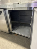 VICTORY VPT119 119” 4 DOOR COMMERCIAL PIZZA PREP TABLE REFRIGERATOR COOLER USED