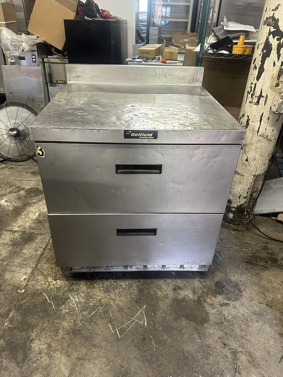 DELFIELD 32” WORKTOP REFRIGERATOR COOLER 2 DRAWERS USED