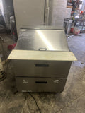 DELFIELD 32” SANDWICH PREP TABLE REFRIGERATOR MEGA TOP 2 DRAWERS USED