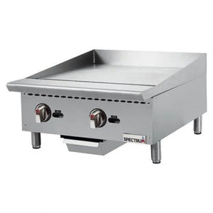 Commercial 24" NAT Gas Countertop Griddle - 60,000 BTU Grill