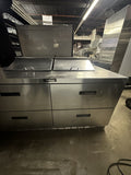 DELFIELD 64” USED MEGATOP SANDWICH PREP COOLER REFRIGERATOR 4 DRAWERS