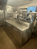 ARCHITECTURAL STAINLESS INC 87.5” PIZZA PREP REFRIGERATED UNIT USED & OVERSHELF