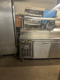 ARCHITECTURAL STAINLESS INC 87.5” PIZZA PREP REFRIGERATED UNIT USED & OVERSHELF