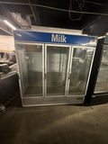 BEVERAGE AIR MT72-W-55 USED 3 DOOR GLASS SWINGING REFRIGERATOR COOLER USED