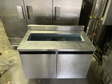 DELFIELD 4048-12 48” USED COMMERCIAL REFRIGERATED PAN RAIL PREP TABLE COOLER