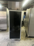 MASTER BILT ENDURA MPR242SS 2 DOOR REACH THROUGH GLASS REFRIGERATOR USED