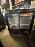 TRUE GDM-41SL-48-HC-LD 2 DOOR SLIDING GLASS REFRIGERATOR USED MERCHANDISER