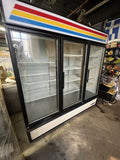 TRUE GDM-72 3 DOOR COMMERCIAL REFRIGERATOR COOLER GLASS DOOR MERCHANDISER USED