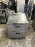 DELFIELD 32” SANDWICH PREP TABLE REFRIGERATOR MEGA TOP 2 DRAWERS USED