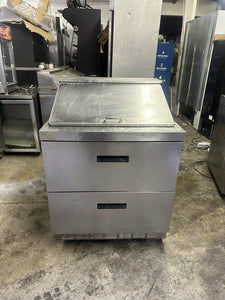 DELFIELD 32” SANDWICH PREP TABLE REFRIGERATOR MEGA TOP 2 DRAWERS USED