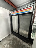 TRUE GDM-49F 2 DOOR USED REACH IN GLASS FREEZER MERCHANDISER