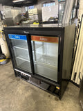 TRUE GDM-41SL-48-HC 2 DOOR SLIDING GLASS REFRIGERATOR COOLER USED MERCHANDISER