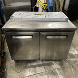 FOGEL FLP-45-12 45” USED COMMERCIAL REFRIGERATED PREP TABLE PREP STATION