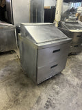 DELFIELD 32” SANDWICH PREP TABLE REFRIGERATOR MEGA TOP 2 DRAWERS USED