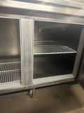 ARCHITECTURAL STAINLESS INC 87.5” PIZZA PREP REFRIGERATED UNIT USED & OVERSHELF