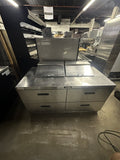 DELFIELD 64” USED MEGATOP SANDWICH PREP COOLER REFRIGERATOR 4 DRAWERS