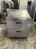 DELFIELD 32” SANDWICH PREP TABLE REFRIGERATOR MEGA TOP 2 DRAWERS USED