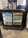 TRUE GDM-41SL-48-HC-LD 2 DOOR SLIDING GLASS REFRIGERATOR USED MERCHANDISER