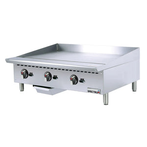 Commercial 36" Gas Griddle w/ Manual Controls - 3/4" Steel Plate, Convertible