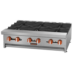 Sierra SRHP-6-36 - Six Burner Gas Hot Plate - 150,000 BTU