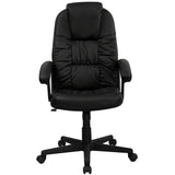 Flash Furniture BT-983-BK-GG High Back Black Leather Executive Swivel Office Chair