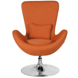 Egg Series Orange/Red Fabric Side Reception Chair By Flash Furniture