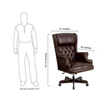 Flash Furniture CI-J600-BRN-GG High Back Traditional Tufted Brown Leather Executive Swivel Office Chair