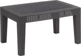 Dark Gray Faux Rattan Coffee Table by Flash Furniture