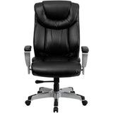 Flash Furniture GO-1534-BK-LEA-GG Hercules Series Black Leather Executive Swivel Office Chair With Adjustable Arms