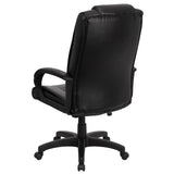 Flash Furniture GO-5301BSPEC-CH-BK-LEA-GG High Back Black Leather Executive Swivel Office Chair