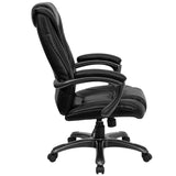 Flash Furniture GO-7194B-BK-GG High Back Black Leather Executive Swivel Office Chair