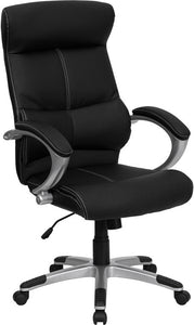 Flash Furniture H-9637L-1C-HIGH-GG High Back Black Leather Executive Swivel Office Chair