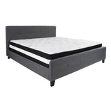 Flash Furniture Tribeca King Size Tufted Upholstered Platform Bed with Pocket Spring Mattress