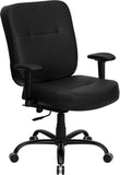 Flash Furniture Hercules Series Black Leather Executive Swivel Office Chair With Extra Wide Seat And Height Adjustable Arms