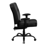 Flash Furniture Hercules Series Black Leather Executive Swivel Office Chair With Extra Wide Seat And Height Adjustable Arms