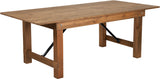 Flash Furniture Hercules Series Antique Rustic Solid Pine Folding Farm Table