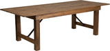 Flash Furniture Hercules Series Antique Rustic Solid Pine Folding Farm Table